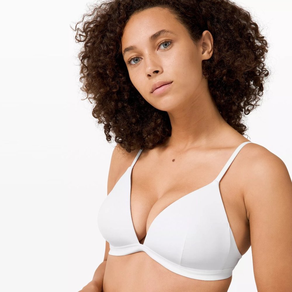 lululemon White Deep Sea Swim Top D cup sz 6